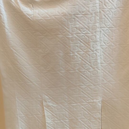 Pinko White Pencil Skirt with Embossed Monogram Like New