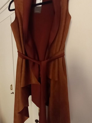 Caramella asymmetric vest new, brown, One Size