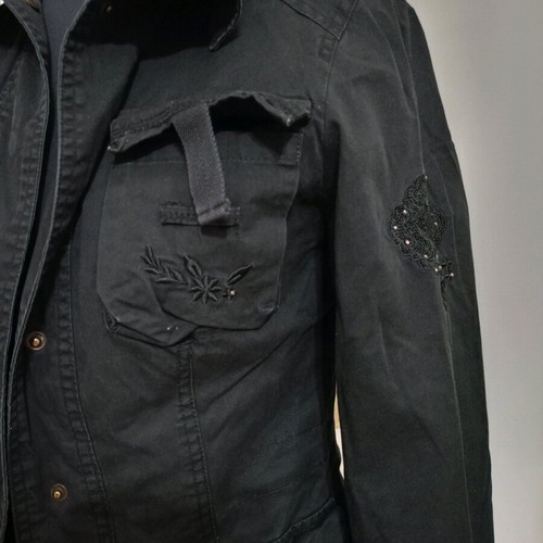 Kalampton Black cargo denim jacket fitted line like new