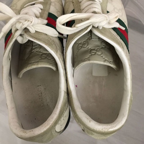 Gucci GG Monogram leather trainers EU37 used, beige