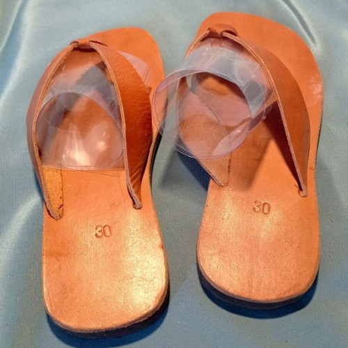 Children's leather sandals size 30 new, handmade style, brown