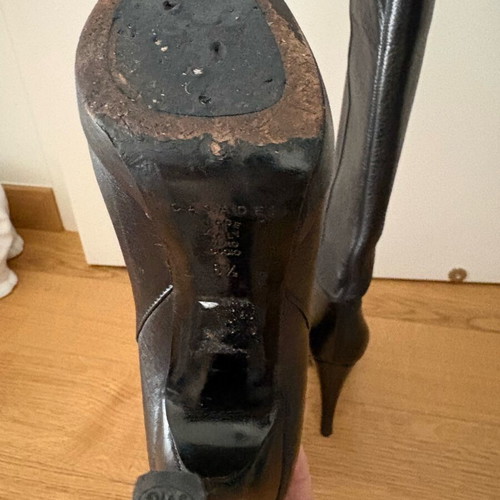 Casadei boots used, black leather with high heel