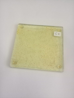 Murano Handmade Blown Glass Coaster 10x10 cm Yellowish Transparent
