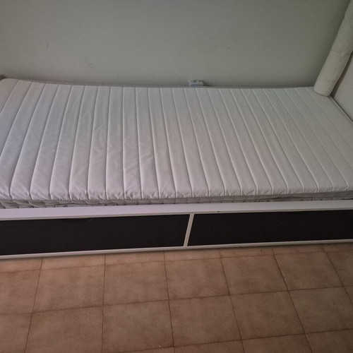 Bed with storage space used