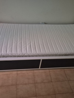 Bed with storage space used