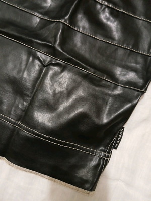 Morgan top with leather look black like new