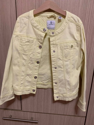 Okaidi yellow denim jacket like new, size 8 years