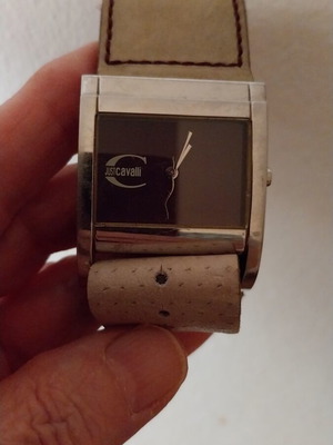 Just Cavalli watch used, leather strap mint green