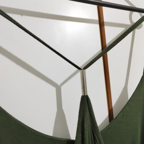 Khaki long dress like new, very comfortable and airy, elastic waist