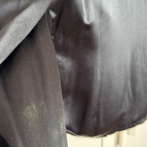 Black satin jacket women's XL used with unique buttons