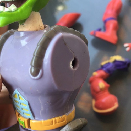 The Mask figures used vintage toys with sound and interchangeable parts