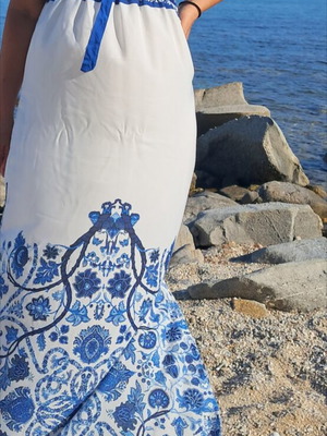 Strapless Long Dress white, like new