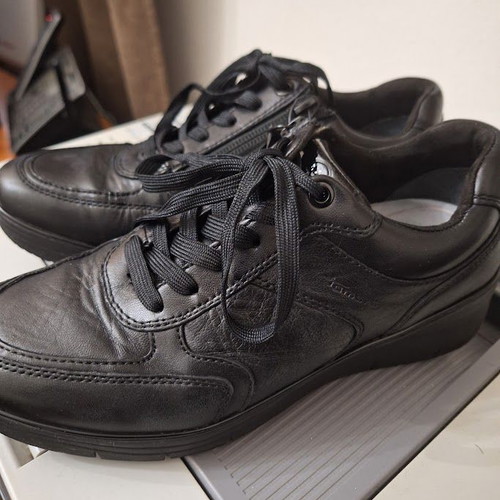 Tamaris PureRelax Black Leather Sneakers Like New Size 36