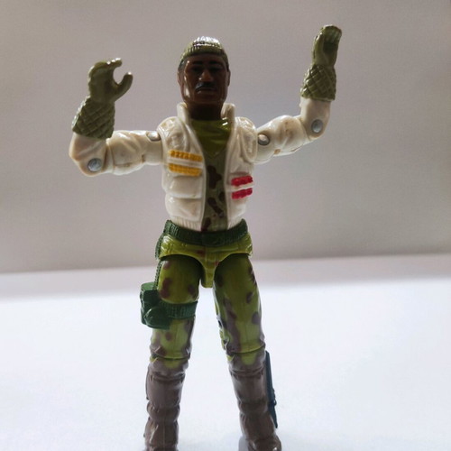 G.I. Joe Stalker Figure (Tundra Ranger v2) used, 1989 with helmet and kayak