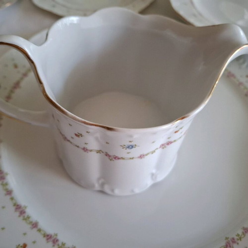 Rosenthal porcelain dinnerware set 72 pieces with floral and gold design