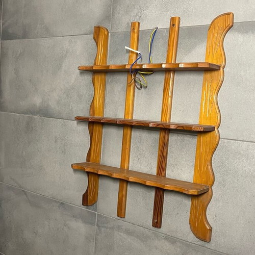 Wooden wall shelf like new for decorations and spices