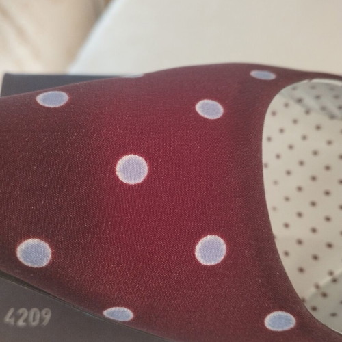 Prada fabric mules like new, burgundy with lilac polka dots size 39.5