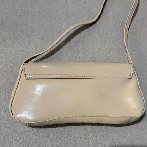 Small shoulder bag like new, beige with metal clip
