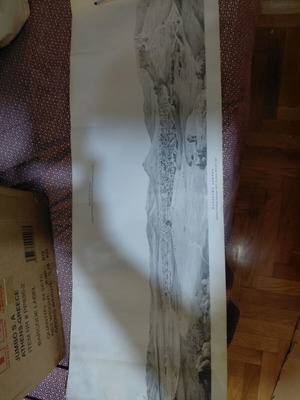 Panorama of Athens 1835 engraving by F. Stademann with Greek Parliament stamps