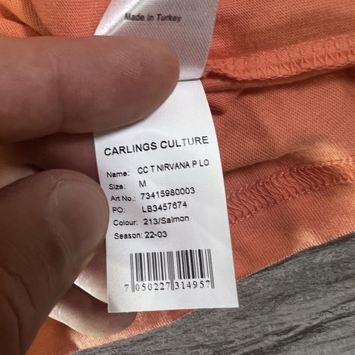 Carlings Culture Nirvana Smiley T-Shirt Salmon Orange Medium New