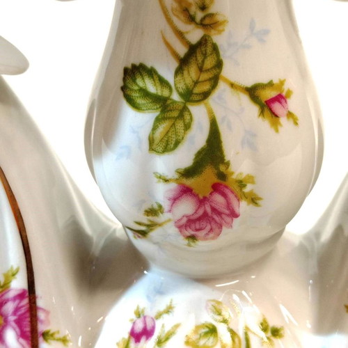 Porcelain candlestick Chodziez Poland three-position from the 1970s in excellent condition