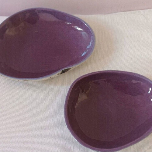 Sifnos Stonewear Pebble Bowl Set used, oven safe, 29x14 cm and 22x19 cm