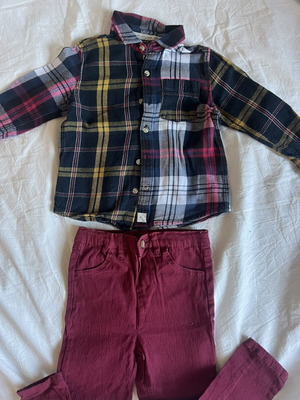 Jeans set with shirt for boy 2-3 years like new