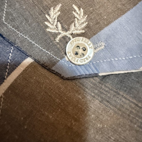 Fred Perry Women's Summer Shirt like new, blue and brown, size S