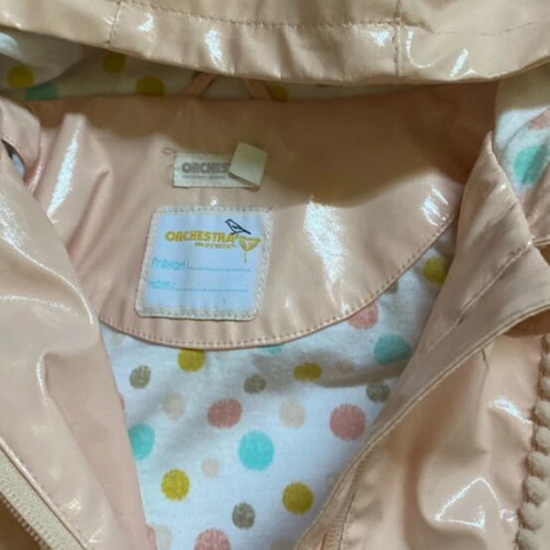 Orchestra raincoat for girls with hood, pink, size 140 cm
