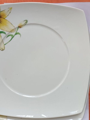 Set of 3 square Bravo promotional plates used, painted by Makis Tselios