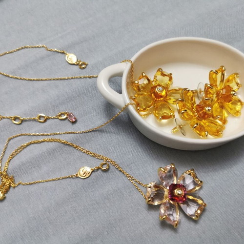 Swarovski jewelry set new, necklace with two earrings