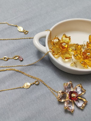 Swarovski jewelry set new, necklace with two earrings