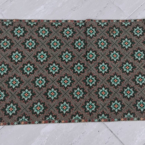 Handmade table runner with gold thread embroidery