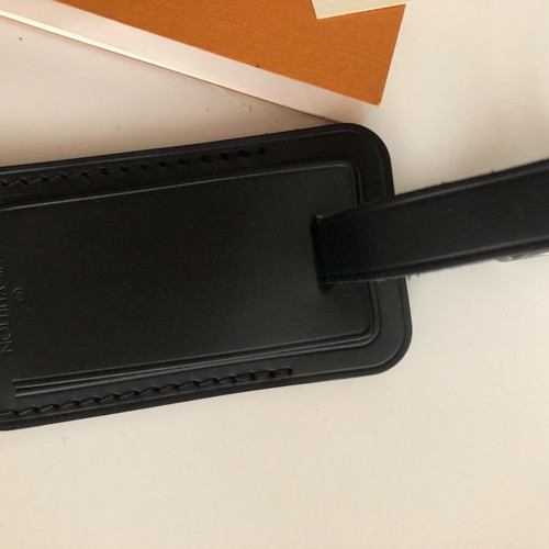 Louis Vuitton leather luggage tag new black