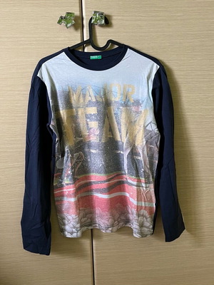 Μπλούζα Benetton 160cm 11-12 ετών μεταχειρισμένη, άσπρη και μπλε