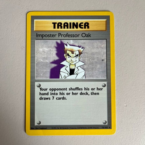Imposter Professor Oak Pokemon card used in good condition