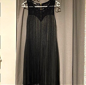 PARANOIA Μαύρο Φόρεμα με Κρόσια & Δαντέλα Νο. Small Άριστη Κατάσταση