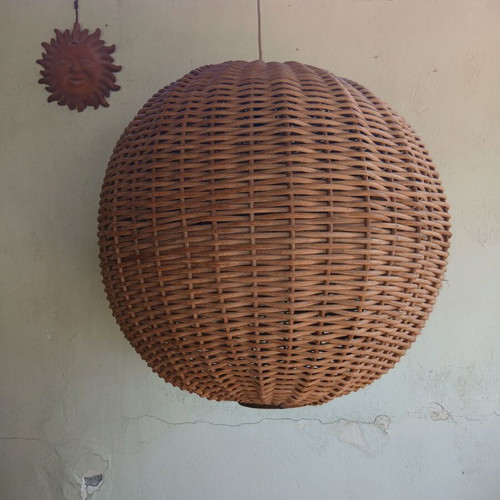 Bamboo ceiling light large, like new, 60 cm diameter