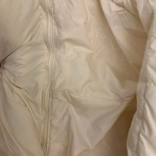Shein women's jacket used, white and beige, hood with zipper