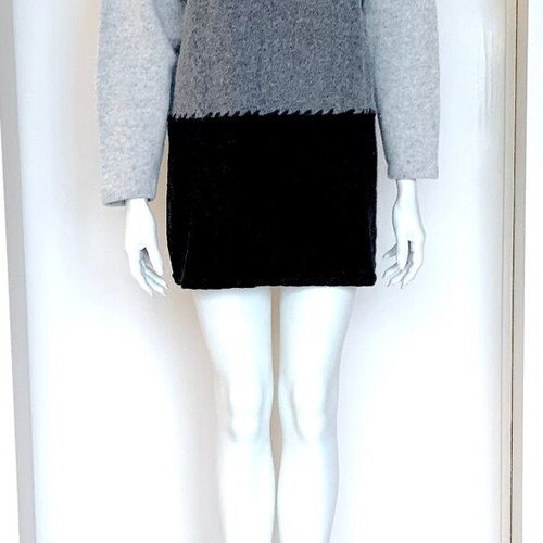 TIGI Oversized Colorblock Wool & Angora Cable Knit Sweater