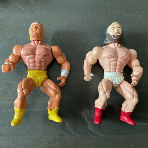 Vintage Hulk Hogan Clone WWF Figures used, Galaxy Warrior set of 2