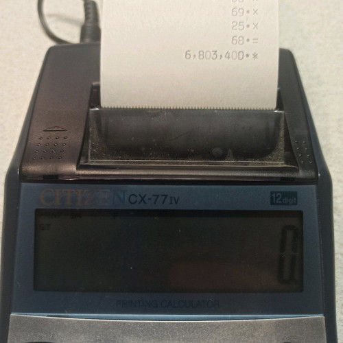 Citizen CX-77 IV printing calculator used