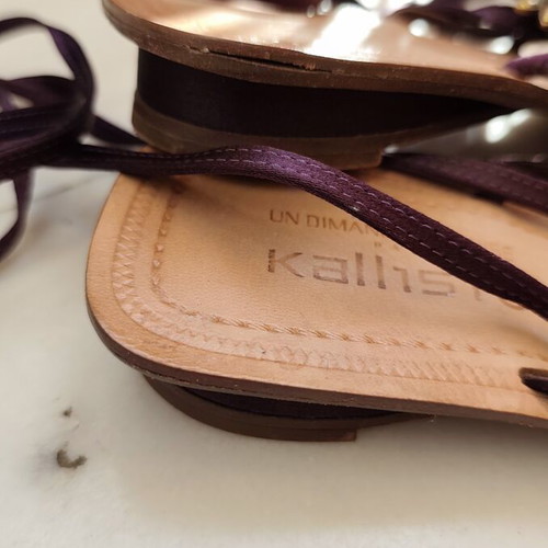 Kalliste leather sandals used, Grecian style with Swarovski stones