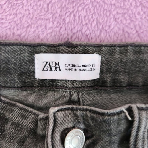 Zara vintage skinny cropped jeans used, black and grey, size M