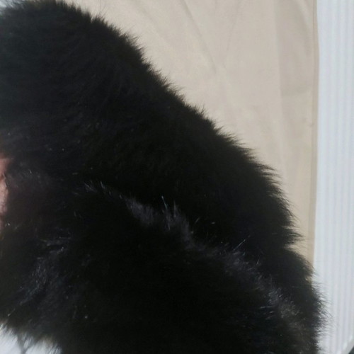 Scarf with natural fur new, beige