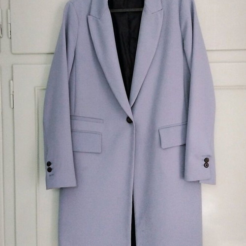 Long Zara coat in ciel color, size S, like new