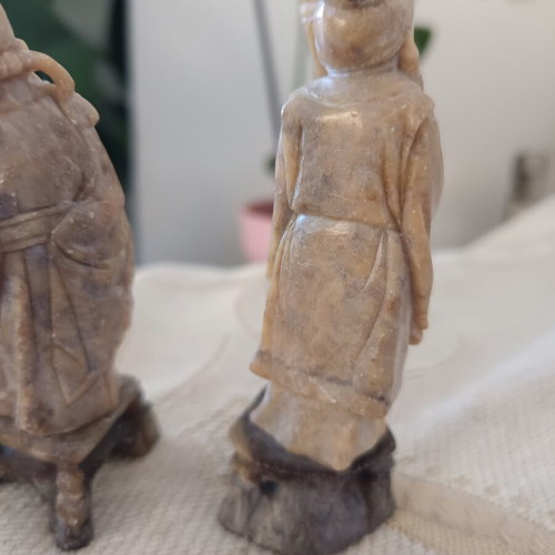Feng Shui Three Wise Men soapstone figurines like new