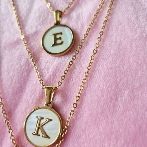 Monogram Necklace in Gold Steel New