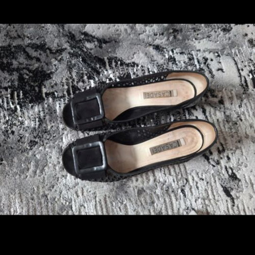 Casadei flat sandals used, size 41, black, wide fit