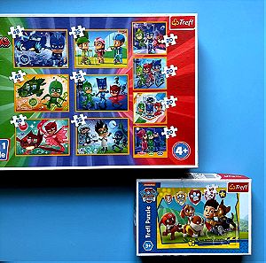 2 Παιδικά Παζλ MEGA PACK 10 in 1 Puzzle PJMASKS και Paw Patrol.